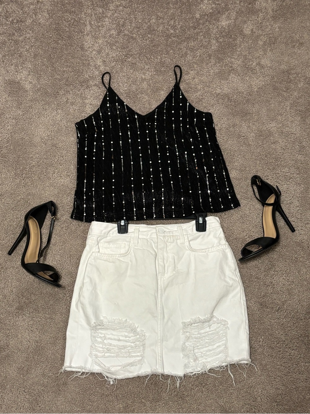 L'AGENCE Jolene Distressed Denim Mini Skirt